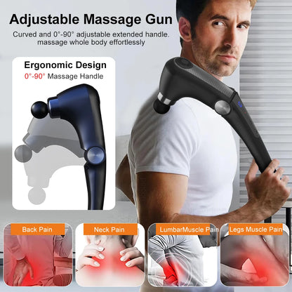 Fascia Massage Gun Shoulder Massage Machine Electric Muscle Massager Gun High Frequency Back Waist Neck Body Massage with Handle