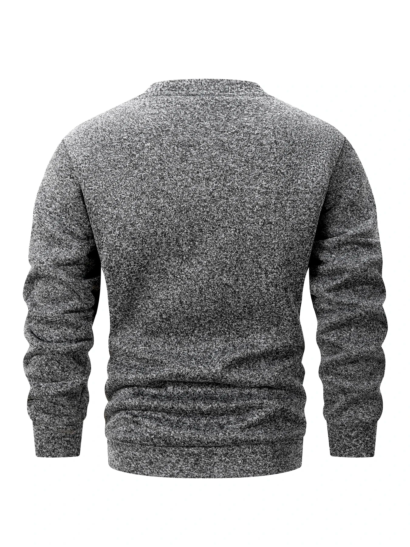 Winter Men's Crew Neck Sweatshirts Solid Color Fleece Thicken Sweatwear Outdoor Casual Daily Long Sleeve Pullover Man Sportswear