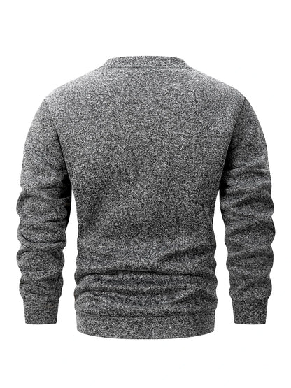 Winter Men's Crew Neck Sweatshirts Solid Color Fleece Thicken Sweatwear Outdoor Casual Daily Long Sleeve Pullover Man Sportswear