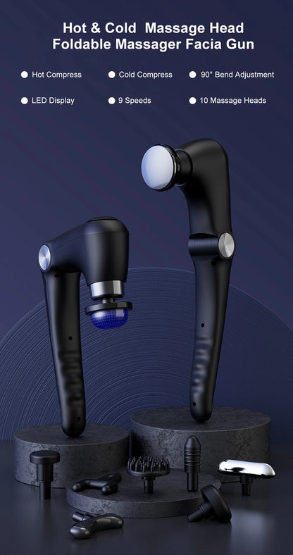 Fascia Massage Gun Shoulder Massage Machine Electric Muscle Massager Gun High Frequency Back Waist Neck Body Massage with Handle