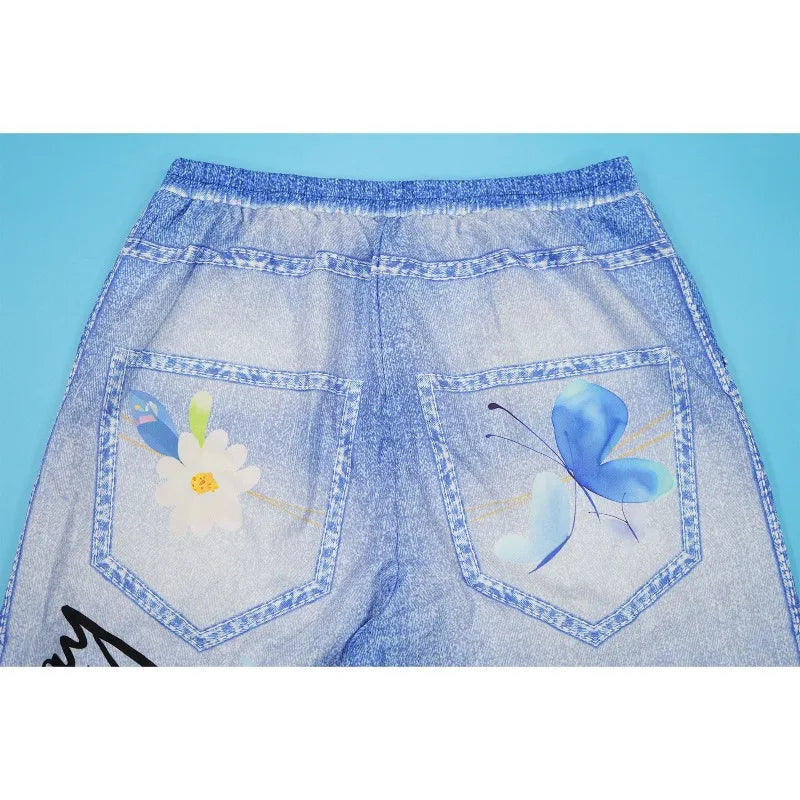 KEXU Women's Tie Dye Printed Wide Leg Casual Loose Long Pants Streetwear