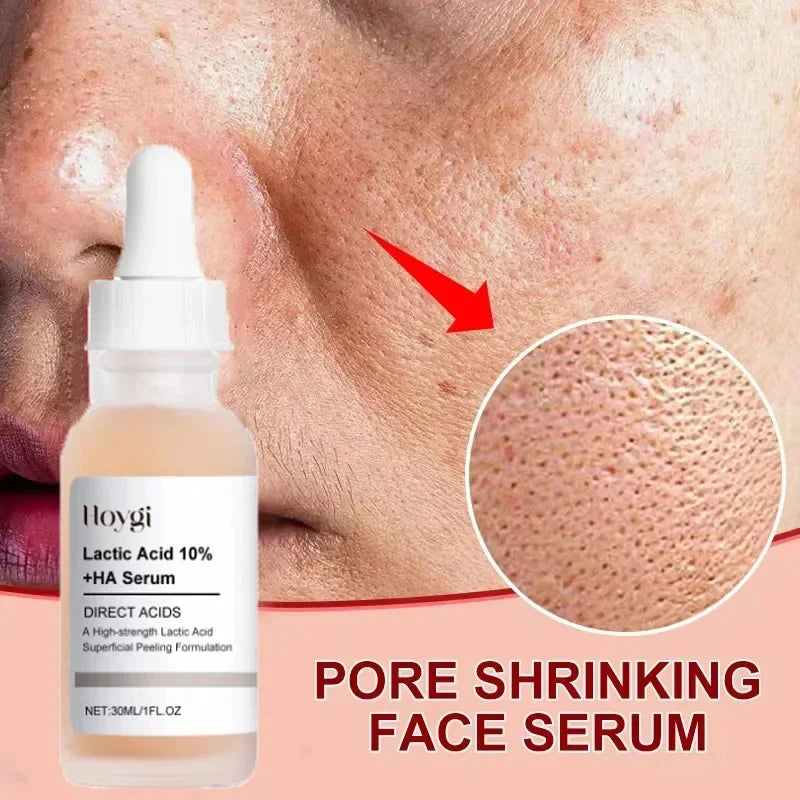 Lactic Acid Shrink Pores Serum Fast Large Pores Removal Firming Skin Essence Firming Smoothing Nourishing Repair Face Skin Care