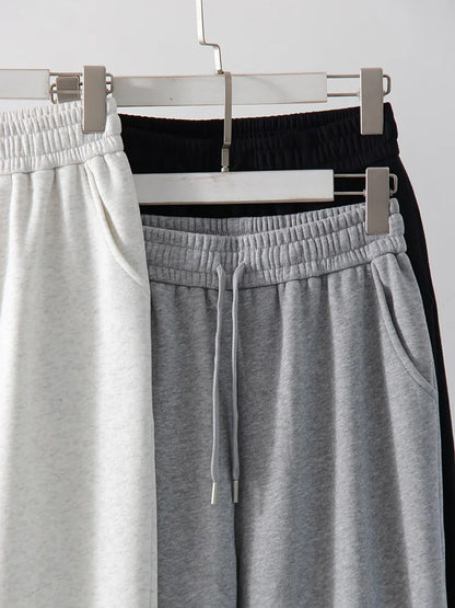 Thick Warm Fleece Sweatpants Women Winter Straight Leg Pants Gray Velvet Trousers Pants Jogger For Women Sweatpants Outfits