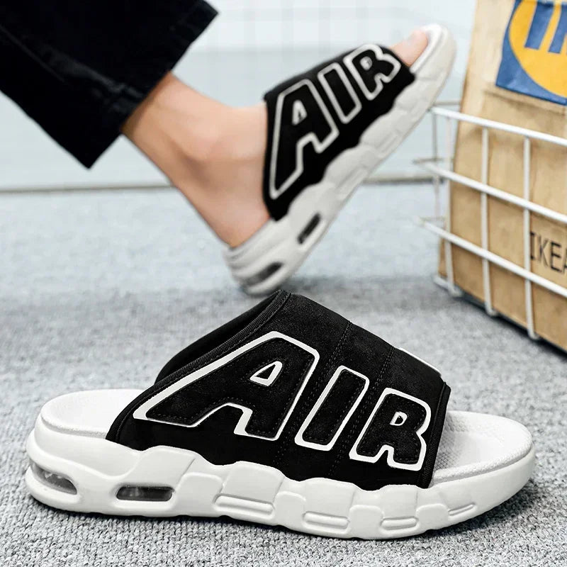 Men Air Cushion Design Slide Man Summer PVC Soft Non-slip Men's Sports Slippers New Slippers for Men Flip Flops Chanclas Hombre