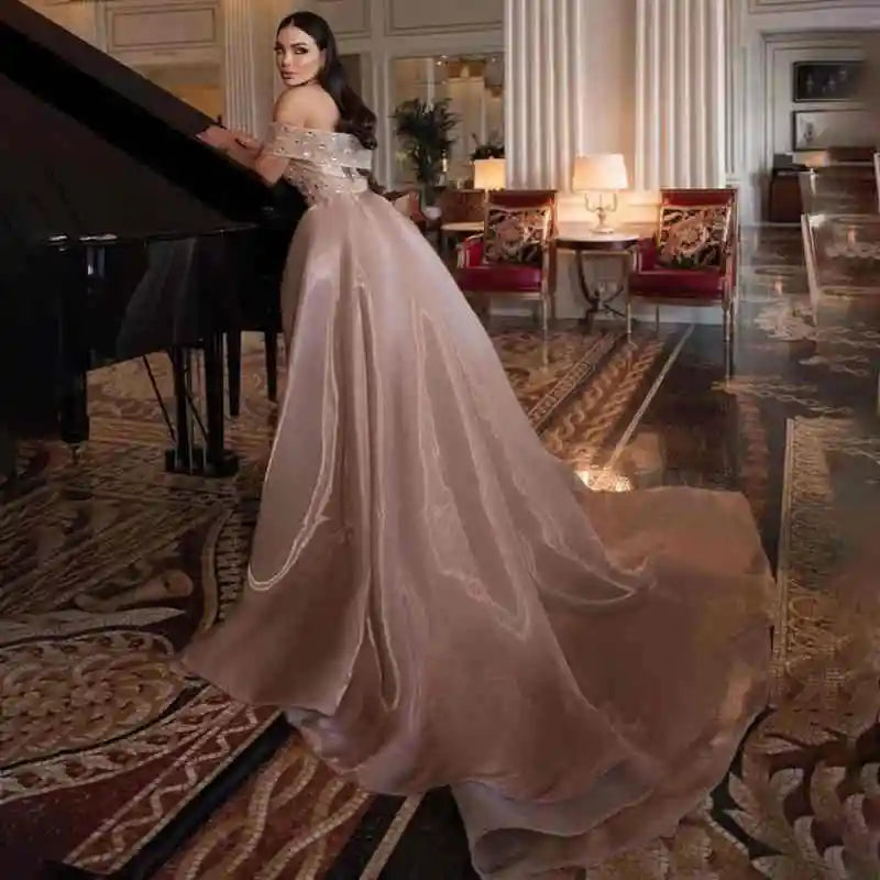 Classic Evening Dresses Mermaid Sleeveless Strapless Sequins Lace Up Floor Length Prom Dress Vestido De Noite Customized