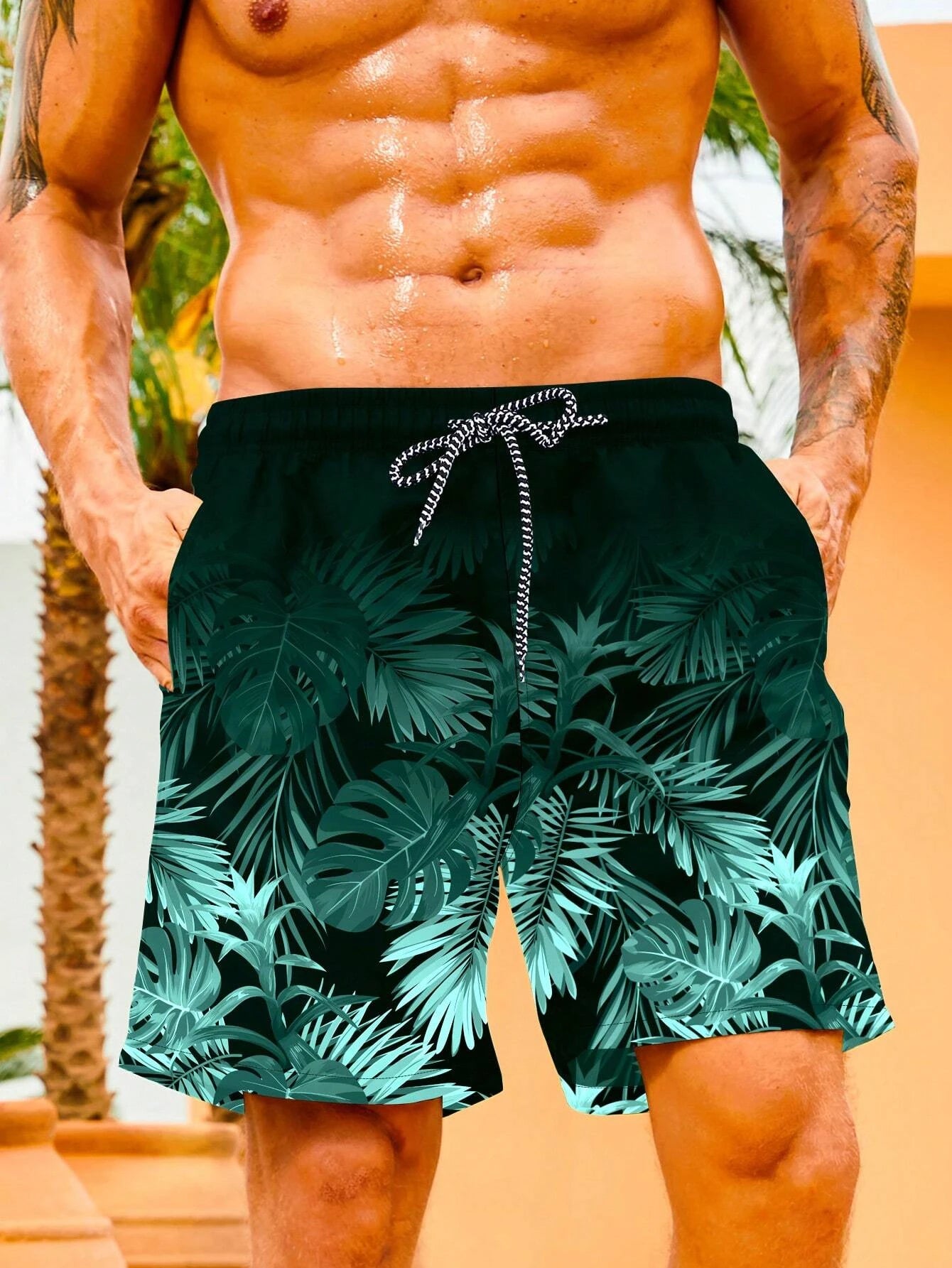 Tropical Plants 3D Print Board Shorts Men Oversized Surfing Drawstring Beach Sports Pants Swimwear Swimsuits Trunks Kid Clothing