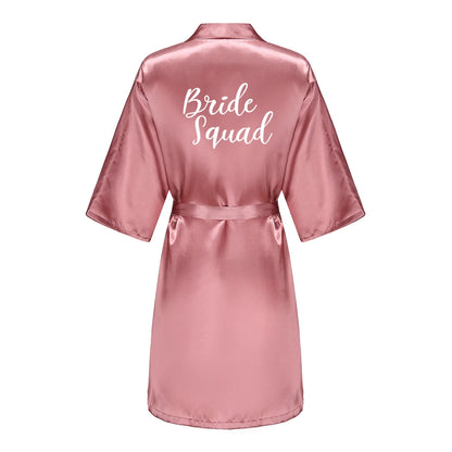 Wedding Bride Bridesmaid Robe Dressing Gown Sexy Women Bathrobe Nightgown Short Sleepwear Casual Flower Kimono Geisha M L XL