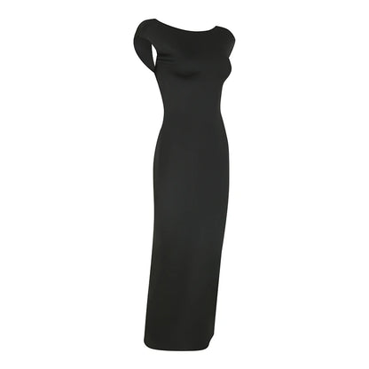 Red Sexy Women's Maxi Dresses For Summer New Streetwear Fashion Backless Casual Slim Basic Dress Club Elegant Party Lady Dresses