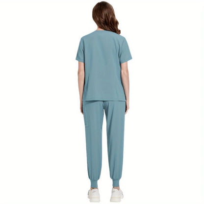 Ideal for Women in Pet Stores & Beauty SPA Spa Scrubs Top and Pants Women's and Men's 2-Piece Soft Scrubs Set