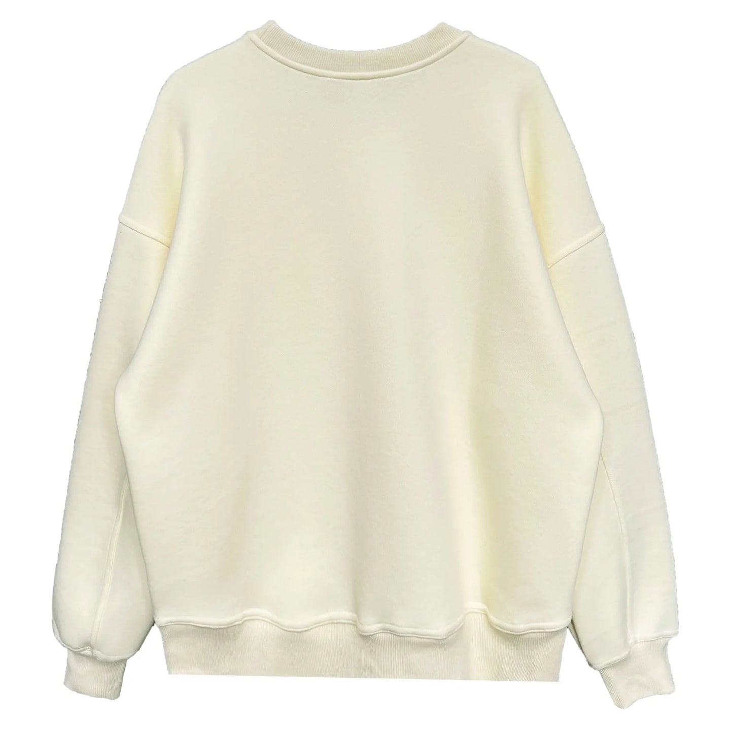 NS Pure Color Lazy Loose BF Hoodie Women's Simple Shape Sweatshirt Long Sleeve Letter Embroidery Top Casual Style Cotton Blend