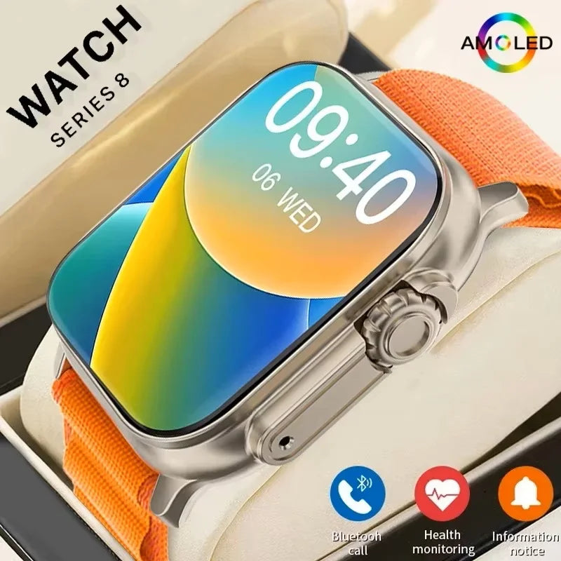 New Smartwatch Men 49mm Series 8 2.3"AMOLED Screen NFC Compass Waterproof For Apple Watch IWO Ultra 8 Smart Watches 2026 Android