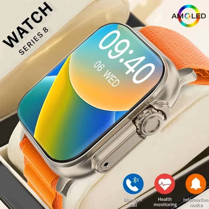 New Smartwatch Men 49mm Series 8 2.3"AMOLED Screen NFC Compass Waterproof For Apple Watch IWO Ultra 8 Smart Watches 2026 Android