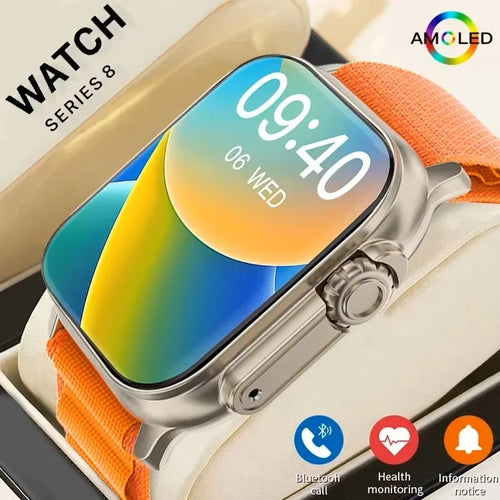 New Smartwatch Men 49mm Series 8 2.3"AMOLED Screen NFC Compass Waterproof For Apple Watch IWO Ultra 8 Smart Watches 2026 Android