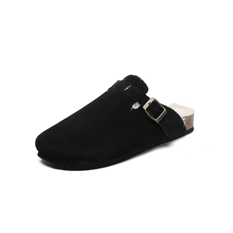 Men Suede Leather Mules Women Comfort Potato Shoes with Arch Support Cork Winter Shoes Fashion Clogs Men Cork Footbed Mens Clogs