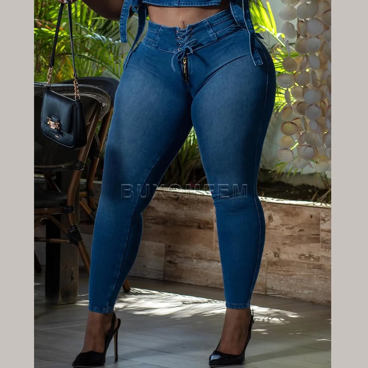 New 2025 & 2026 Stylish Tight Jeans Slim Fit High Waisted Peach buttocks Trousers Butt Lifting Pushed Up Denim Pants Women's Bottoms