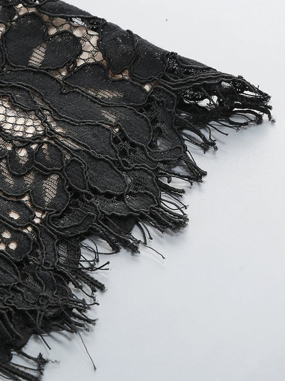 Sexy Spaghetti Strap V Neck Lace Long Dress Women Black Floral Lace Sleeveless Bodycon Dresses Elegant Evening Celebrity Party