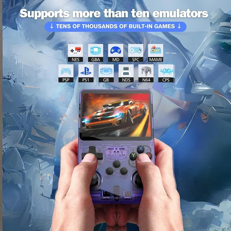 R36S Classic Retro Game Console with ARKOS System Video Games Single Card Portable Hand-held Gaming Console Kids Gift 3.5 Inch