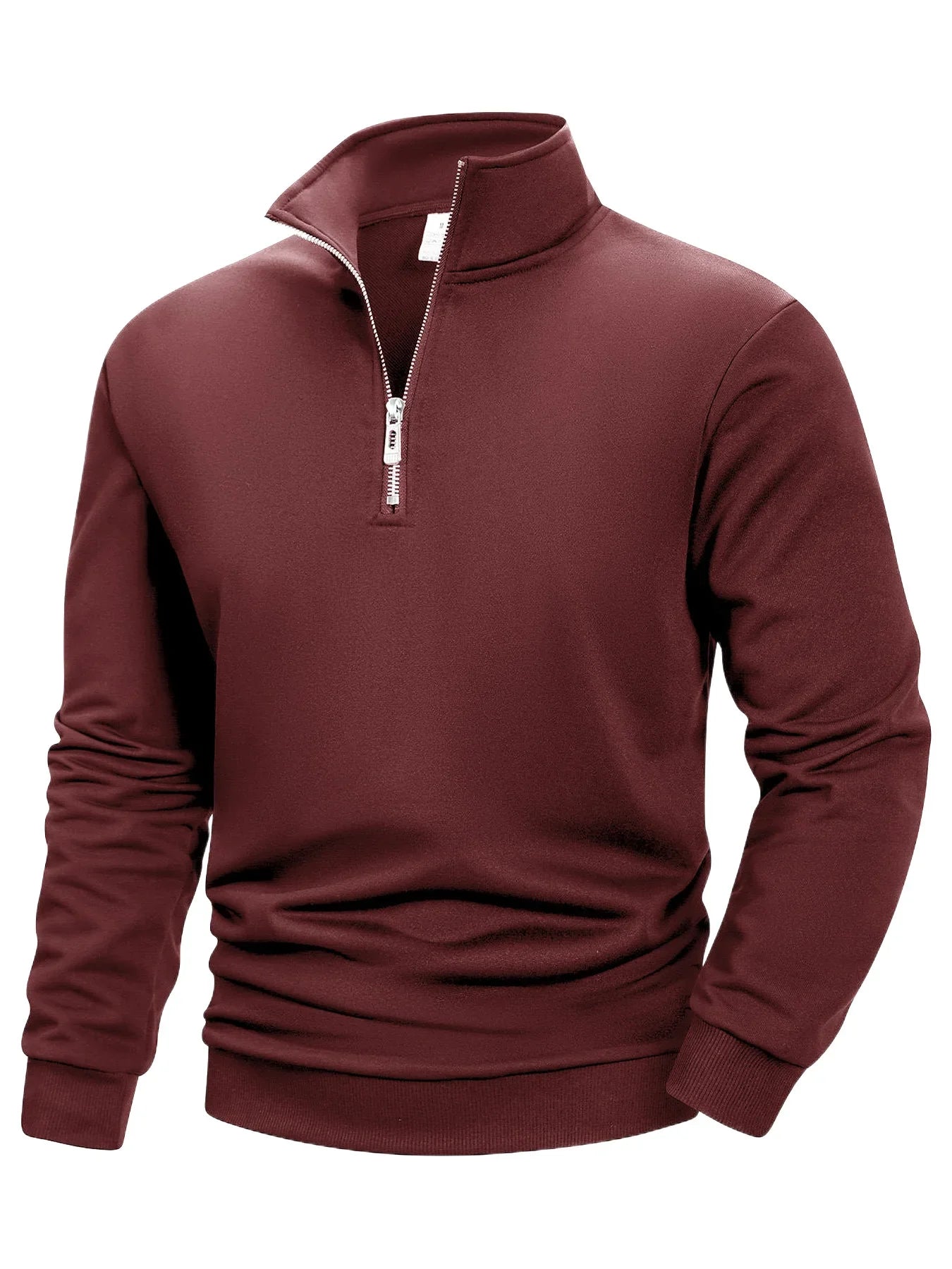 Autumn Men's Quarter Zip Up Sweatshirts Slim Fit Lightweight Outdoor Mock Neck Pullover Sweaters Half Turtleneck Knit Streetwear