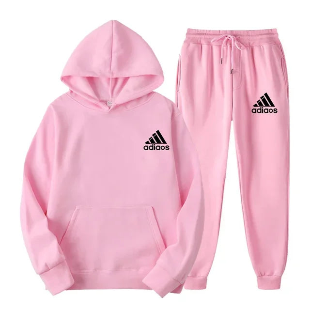 New 2025 autumn_winter men's hooded sweatshirt + jogging pants two-piece outdoor casual men's and women's sportswear set
