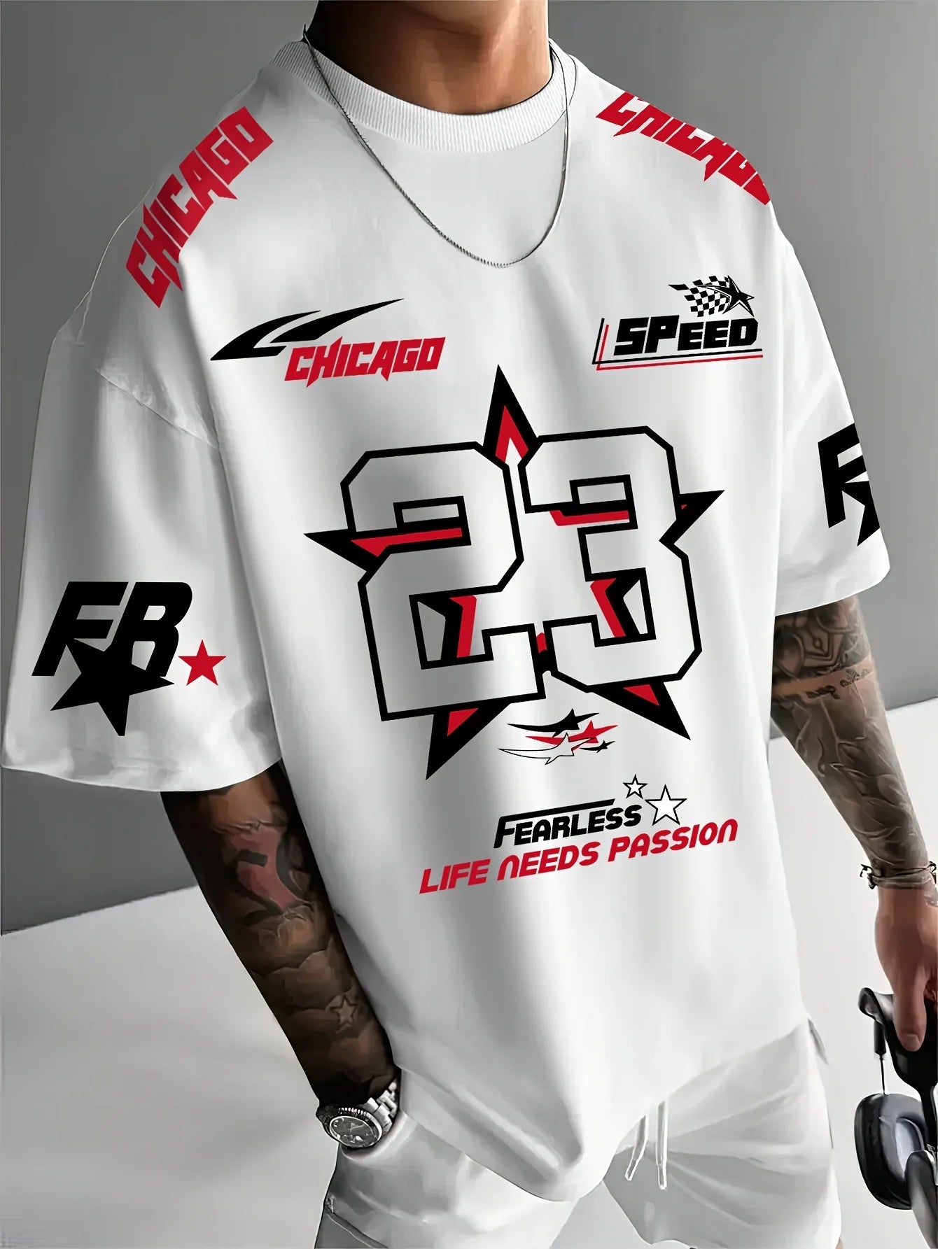 Summer 2025 new 3D letter print casual graphic T-shirt with short sleeves for sportswear and casual daily wear