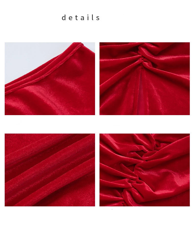 Y2K Diagonal Collar Dress for Women Vintage Black Dresses Single Shoulder Sleeve Tops Dew Waist Skirt Spring Summer Outfit