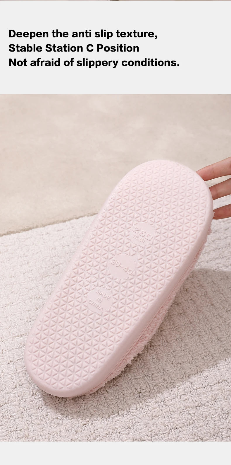 Cotton slippers for women in autumn and winter, new indoor and household anti slip warm plush slippers for men
