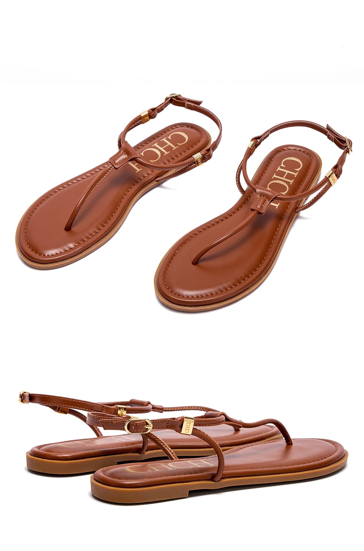 2025 Sandals Summer Women's Shoes Thin Bottom Flat Spaghetti Straps Casual Sandals Luxury Brand New