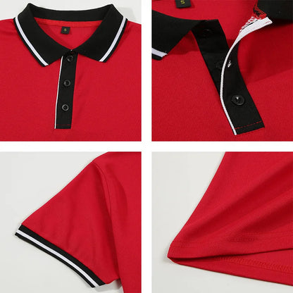 Summer men's short sleeved polo shirt business office lapel shirt Men's sports and casual top European and American plus size