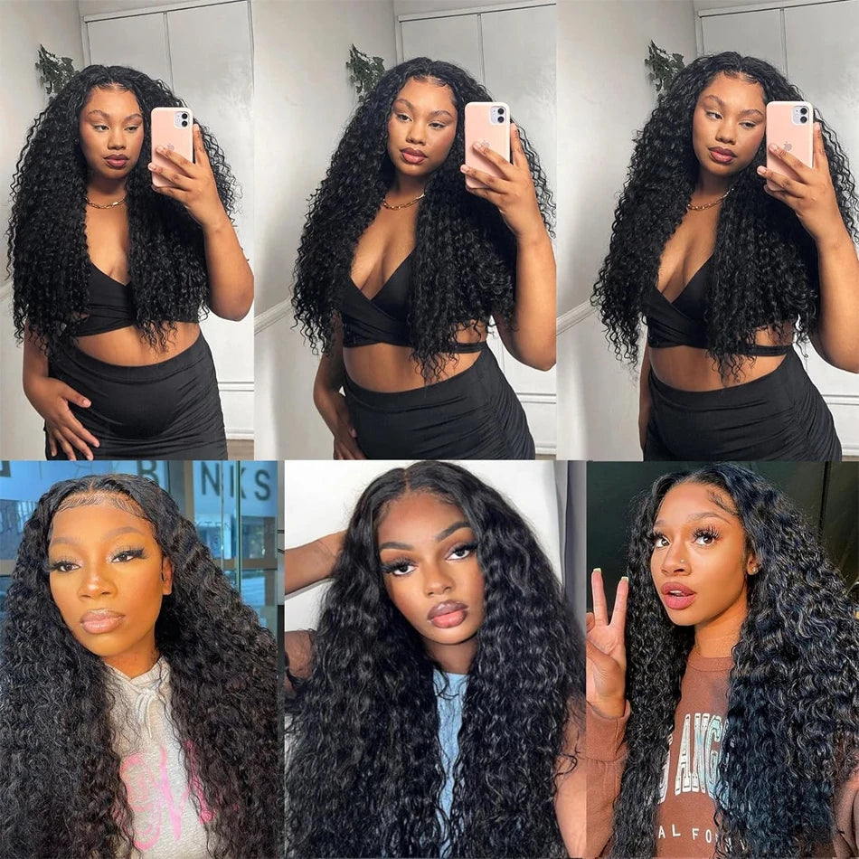 Kinky Curly 13x4 Lace Front Human Hair Wigs For Women 30 inch Indian Deep Curly Lace Frontal Wig Wet And Wavy Lace Closure Wigs
