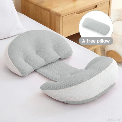 PANGDUBE Pregnancy Pillow with 1pc Free An Auxiliary Pillow Cotton Waist Support Pillow for Pregnant Women Sleeping Body Pillow