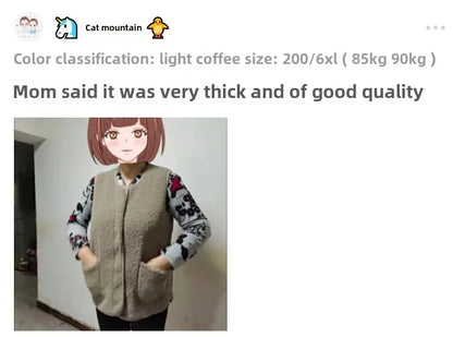 Fashionable Integrated Women's Vest Double Layer Flocking Vest Autumn/Winter Style Jacket Crew Neck Design For All Seasons