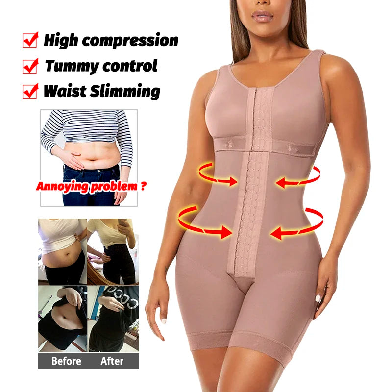 Full Body Corset Bodysuit Carving Shaper Tights Postpartum Girdles Fajas Colombian Sheath Butt Push Up Women Modeling Shapewear