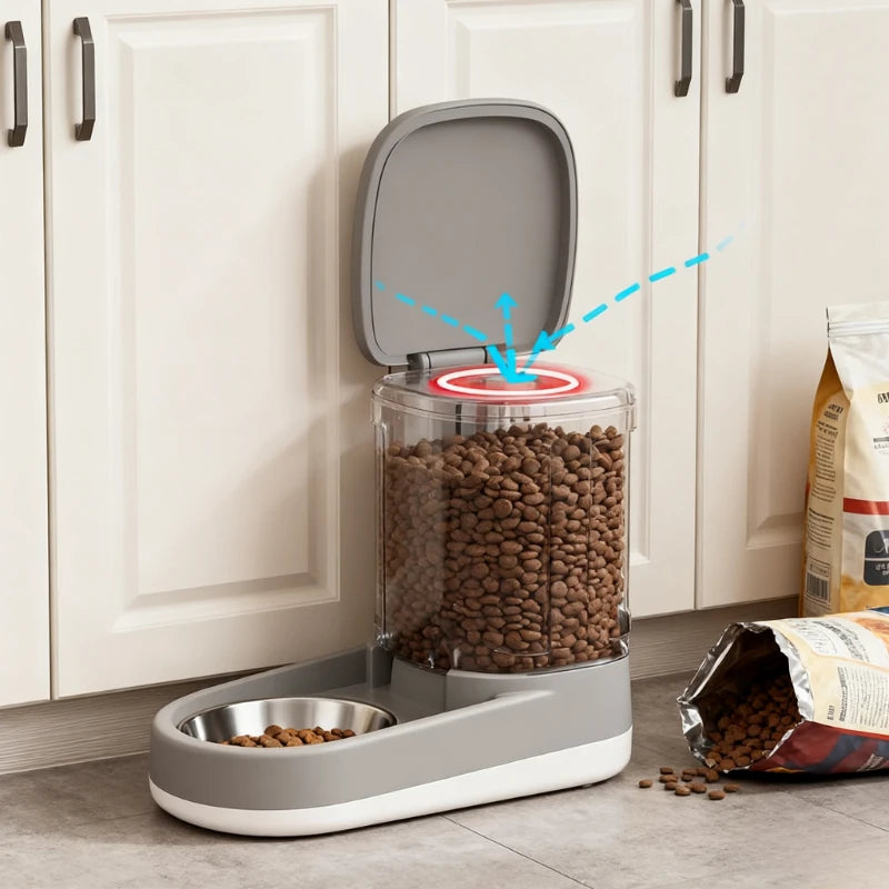 All-Size Pet Kit: Adjustable Height Feeder&Dish for Puppy/Senior Cats, Split-Design Non-Electric, Portable Spill-Free Solution