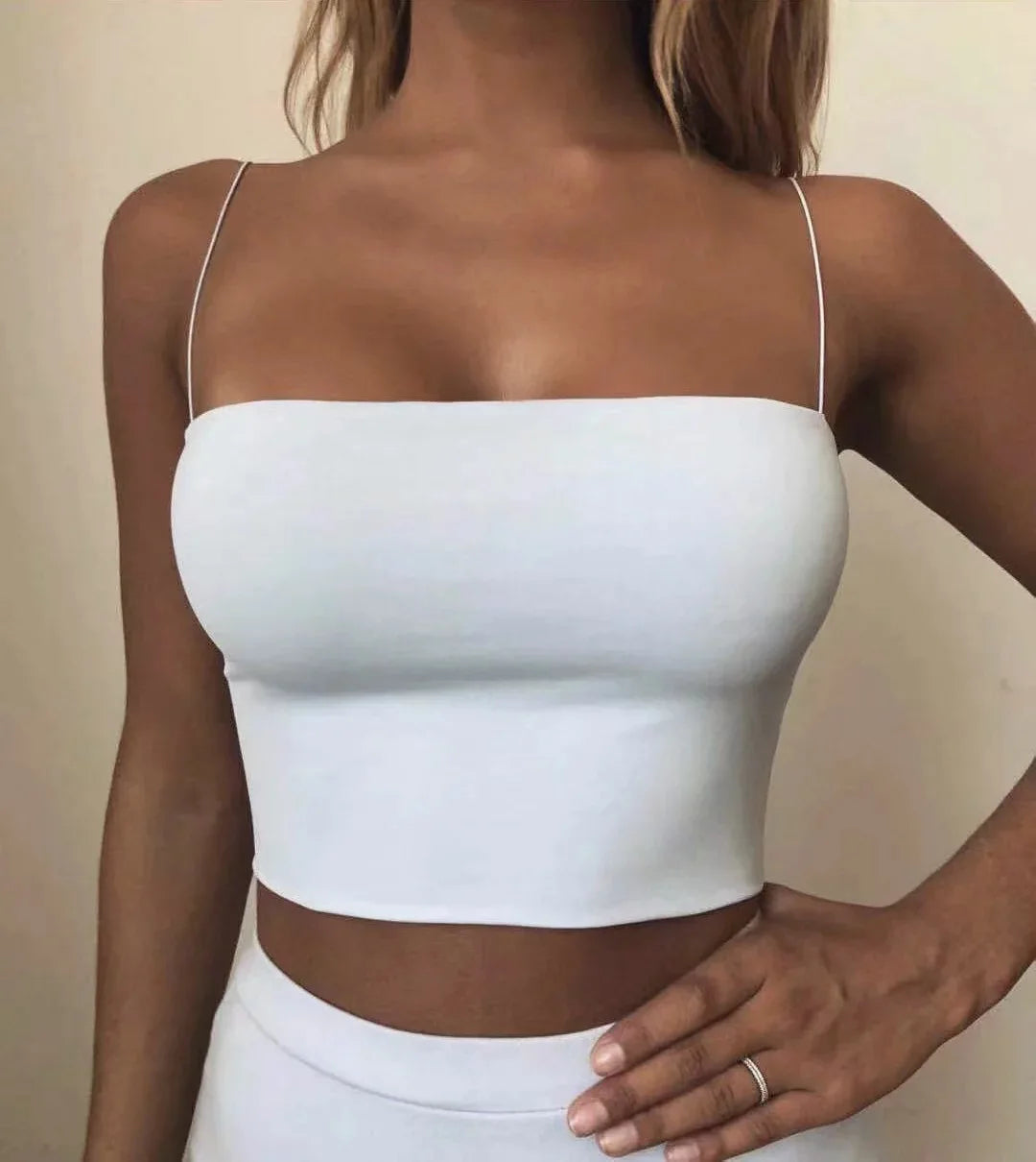2026 Summer Women's Crop Top Sexy Elastic Cotton Camis sleeveless Short Tank Top Bar