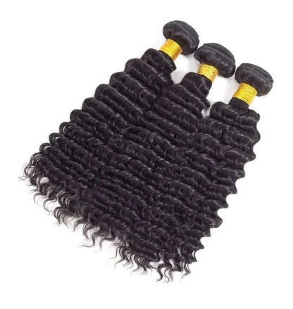30 Inch Deep Wave 4PCs Bundles Deal Malaysian Human Hair Weave Bundles 100% Virgin Deep Water Curly Bundles Extensions Tissage