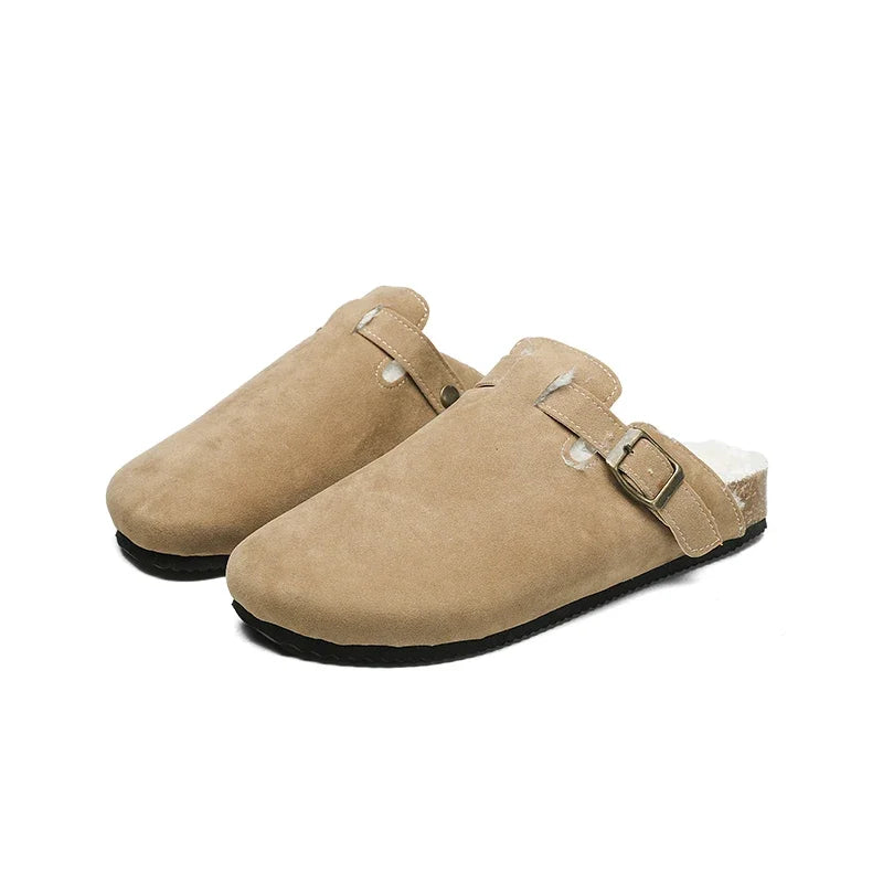 Men Suede Leather Mules Women Comfort Potato Shoes with Arch Support Cork Winter Shoes Fashion Clogs Men Cork Footbed Mens Clogs