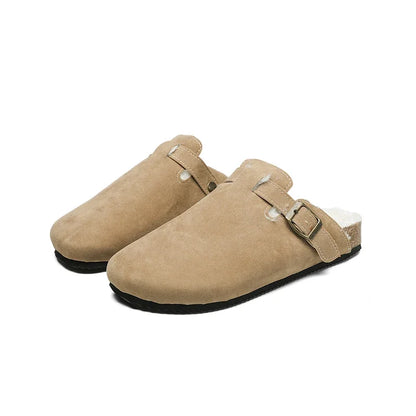 Men Suede Leather Mules Women Comfort Potato Shoes with Arch Support Cork Winter Shoes Fashion Clogs Men Cork Footbed Mens Clogs