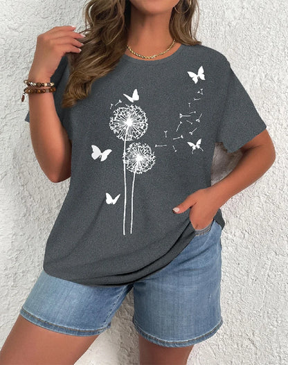 Plus Size Elegant Casual Woman T-Shirt Fashion Loose T-Shirt Woman Temperament Long sleeve T-Shirt Holiday Weekend