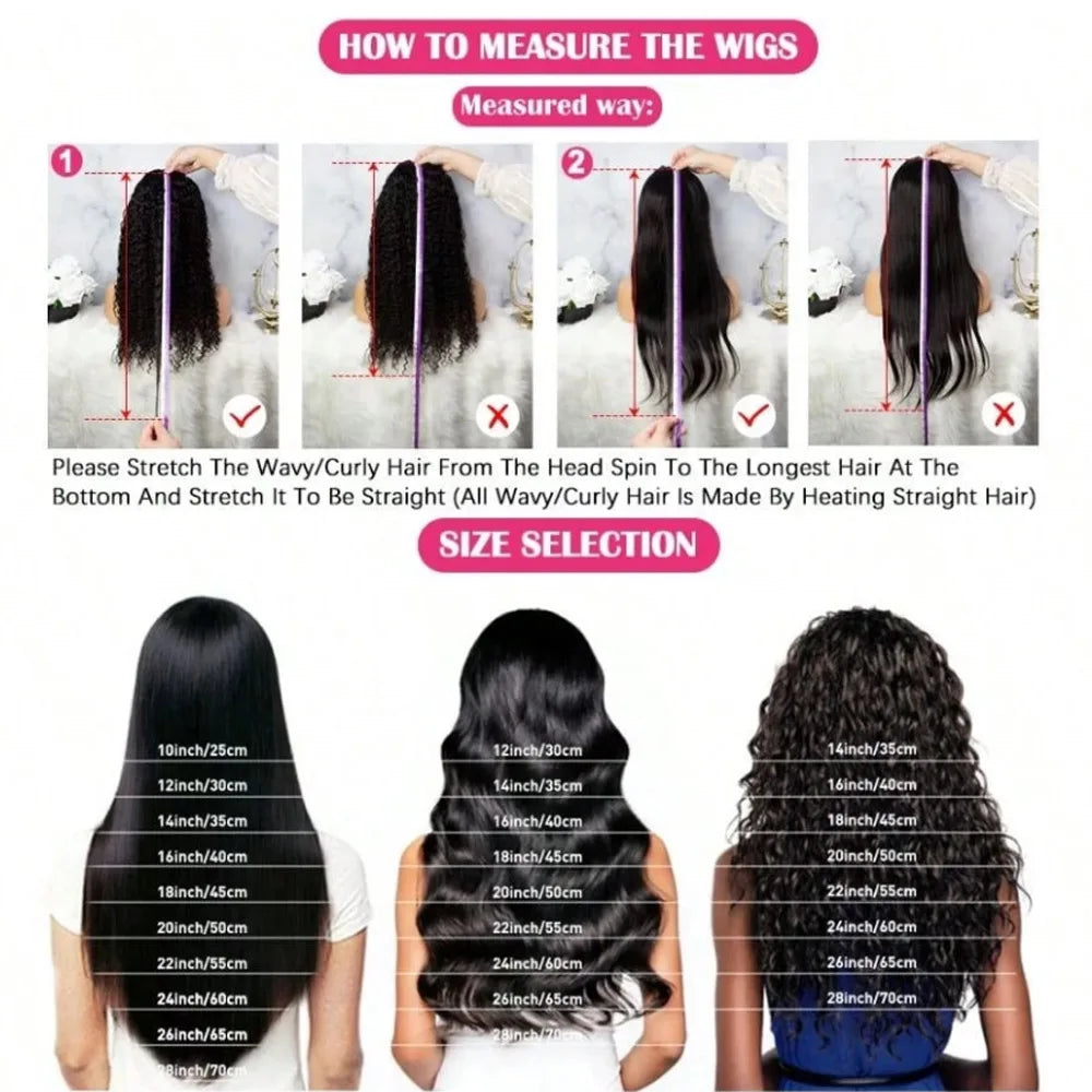 30 Inch 13x6 Straight Lace Front Wigs Human Hair 200% Density HD Lace Front Wigs Human Hair Pre Plucked Glueless Straight Wig