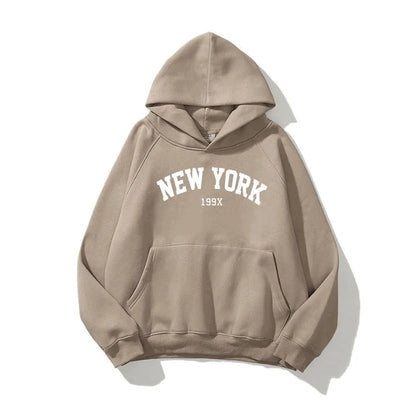Mannen Vrouwen New York 199X City Hoodies Mode Brief Bedrukt Grafische Sweatshirts Losse Casual Harajuku Capuchon Sportkleding