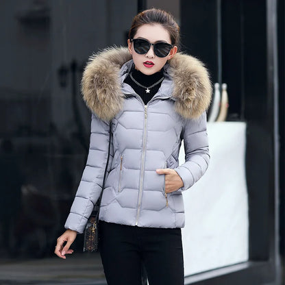 2022 Faux Fur Parkas Women Down Jacket clothes Womens Parkas Thicken Outerwear hooded Winter Coat Female Jacket Cotton padded