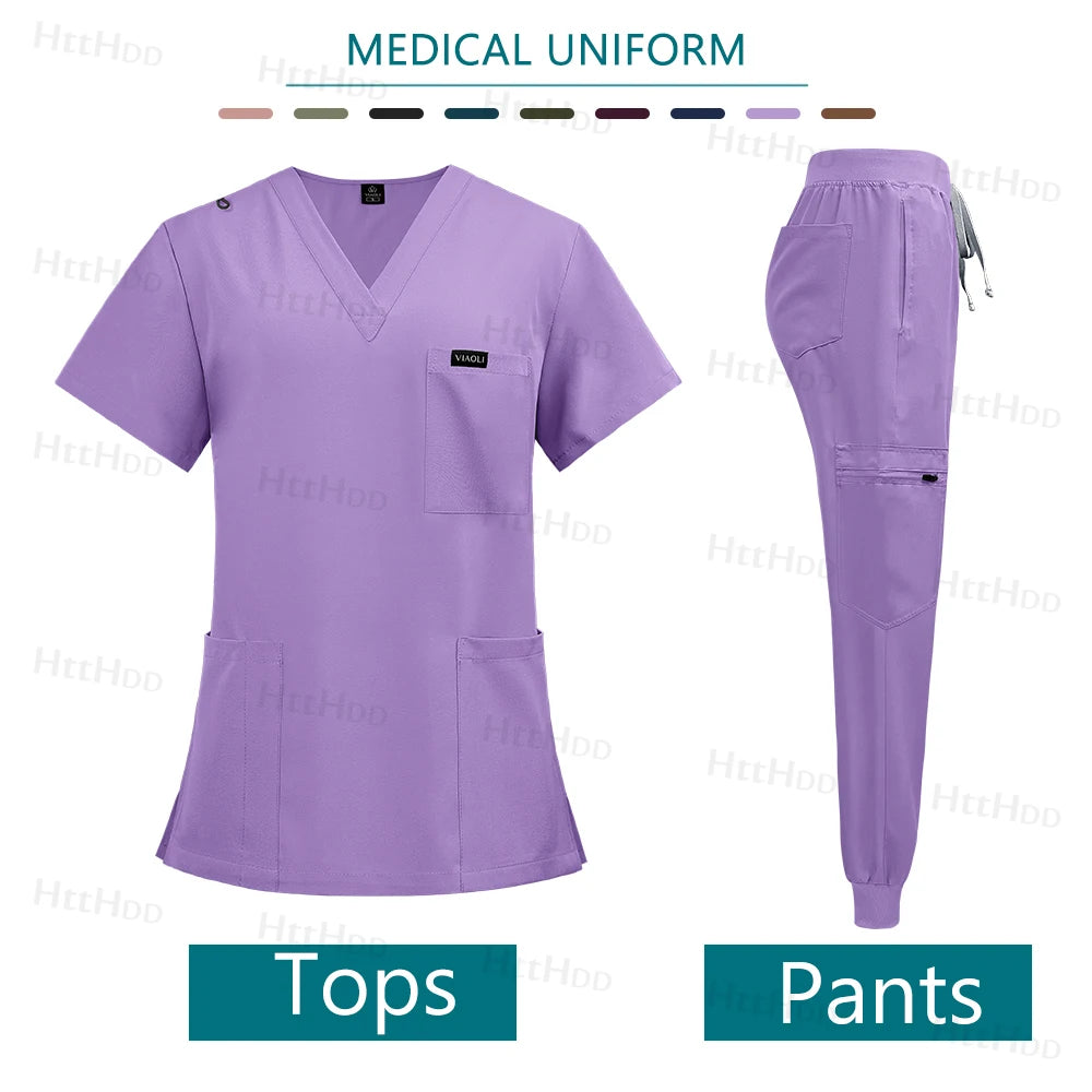 Nurse Accessories New Fashion Surgical Uniforms Woman Clinical Nursing Pediatrics Working Clothes Mens Scrub Hospital Scrub Sets