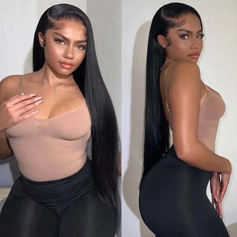 Glueless Wigs HD Transparent Lace Front Human Hair Wig 13x4 13x6 Bone Straight Frontal Wig Pre Plucked 4x4 HD Lace Closure Wig