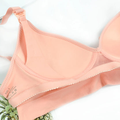 Maternity Nursing Bra Wireless Front Closure Adjustable Leakproof Push Up Breastfeeding Underwear for Nursing Mothers