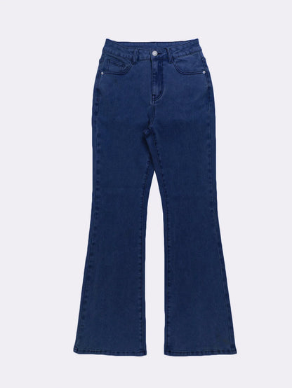 Men Jeans Boot Cut Solid Jean Wide Leg Denim Pant Distressed Washed Full Ankle Length Pockets Zipper Fly High Waist Basics