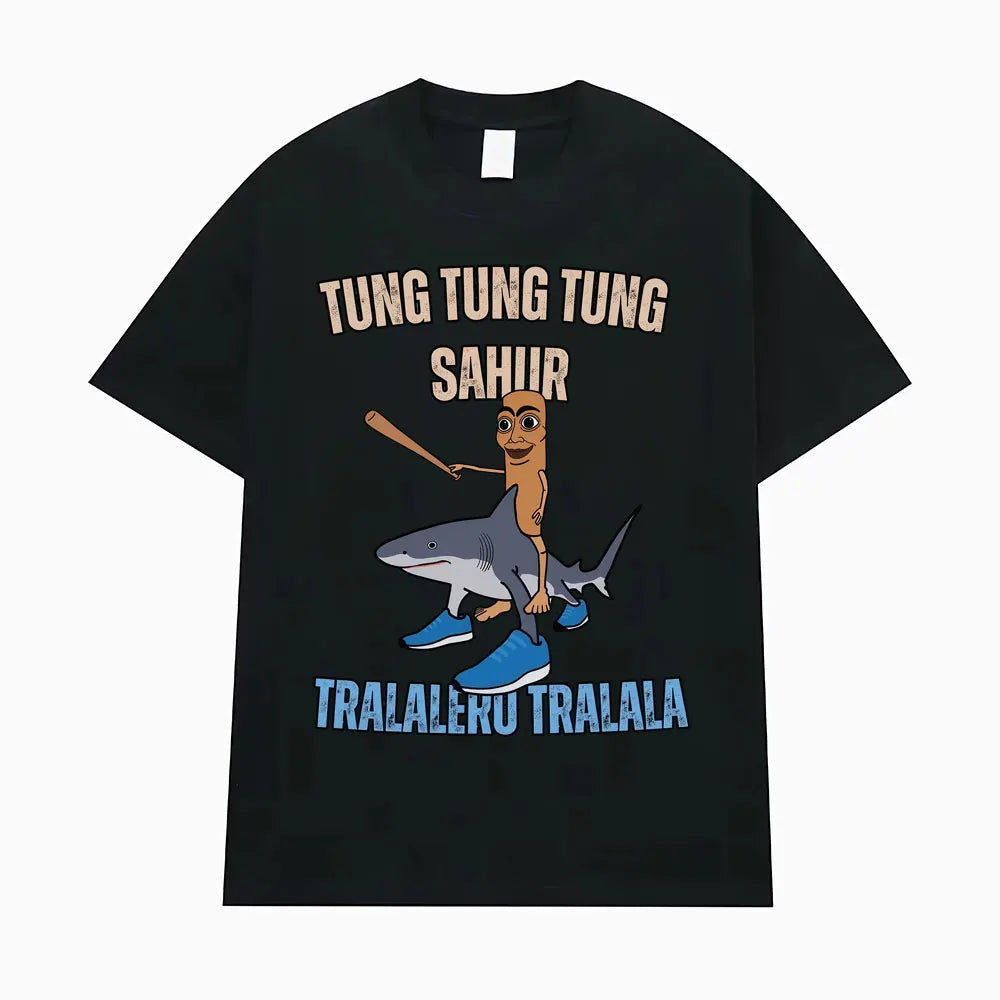 Tung Tung Tung Sahur Funny Baseball Bat Meme T-shirt Men Clothing Fashion Humor Style T Shirts Unisex Summer O-Neck Tops T Shirt