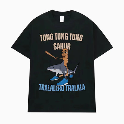 Tung Tung Tung Sahur Funny Baseball Bat Meme T-shirt Men Clothing Fashion Humor Style T Shirts Unisex Summer O-Neck Tops T Shirt