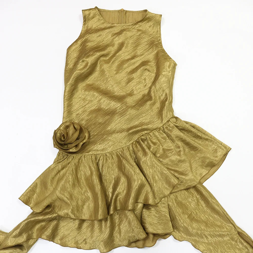 Womens Dresses Irregular Elegant Party Dresses Female Clothing Flower Prom Evening Dresses Wedding Guest Woman Dress HXY269