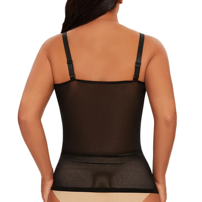 Body Shaper for Women Tummy Control Shapewear Compression Tanks Cami Tops V-Neck Camisoles Seamless See Through Waist Shaper