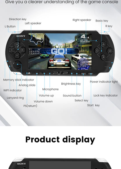 PlayStation PSP3000 Game Console (PSP-3006) PlayStation Handheld GBA Arcade Game Console+(Free Games) No UMD function